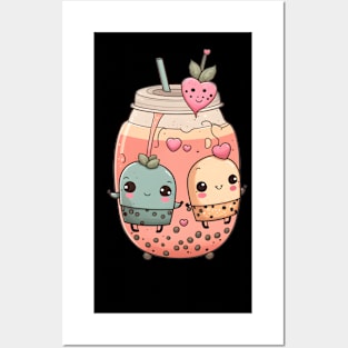 Valentine's day Bubble tea Couples boyfriend and girlfriend husband and wife lovers gift idea Posters and Art